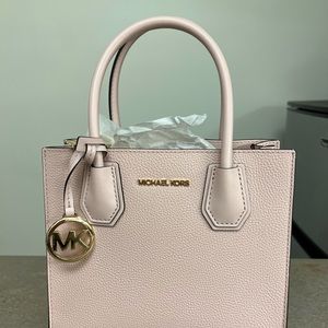 (NEVER USED) Powered Blush Leather Small Tote with Attachable Strap